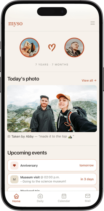 The myso app on iPhone